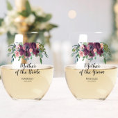 Elegante Bloemen Moeder van de bruid bruidegom Wijnglas Zonder Voet