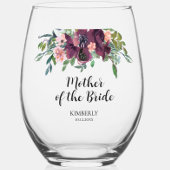 Elegante Bloemen Moeder van de bruid bruidegom Wijnglas Zonder Voet