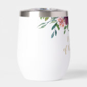Elegante Bloemen Moeder van de Bruid Wijn Tumbler (Voorkant)