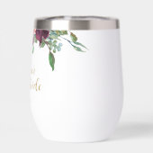 Elegante Bloemen Moeder van de Bruid Wijn Tumbler (Achterkant)