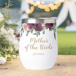 Elegante Bloemen Moeder van de Bruid Wijn Tumbler