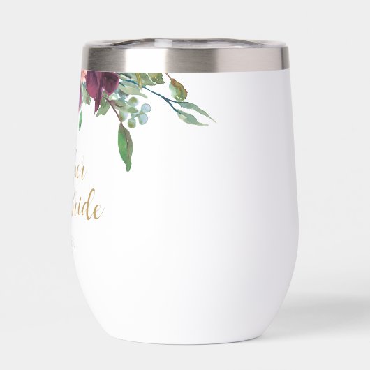 Elegante Bloemen Moeder van de Bruid Wijn Tumbler (Achterkant)