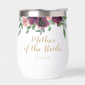 Elegante Bloemen Moeder van de Bruid Wijn Tumbler (Links)