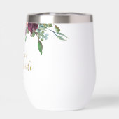 Elegante Bloemen Moeder van de Bruid Wijn Tumbler (Achterkant)
