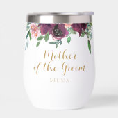 Elegante Bloemen Moeder van de Groom Wijn Tumbler (Links)
