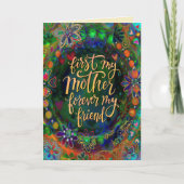 Elegante Bloemen Moeder Vriend Quote Groen Kaart (Voorkant)