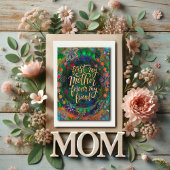 Elegante Bloemen Moeder Vriend Quote Groen Kaart