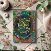 Elegante Bloemen Moeder Vriend Quote Groen Kaart