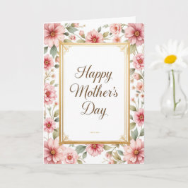 Elegante  Bloemen Moederdag Mom Kaart