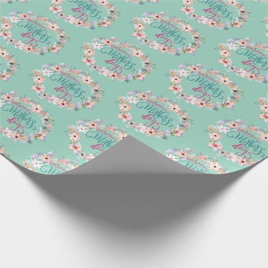 Elegante bloemen Moederdag viering Cadeaupapier (Hoek)