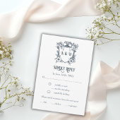 Elegante  Bloemen & Monogram Crest Wedding RSVP Kaartje