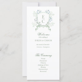 Elegante Bloemen Monogram Kreeft Trouwprogramma