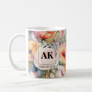 Elegante Bloemen Monogram Mok – Perfect huwelijksc