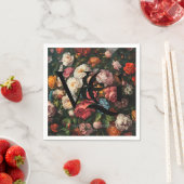 Elegante Bloemen Monogram Trouwservetten Servet (Insitu)