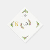 Elegante bloemen monogrammed bruiloft servet (Hoek)
