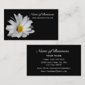 Elegante Bloemen Mooie Witte Daisy op Zwart Visitekaartje (Voorkant / Achterkant)