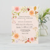 Elegante Bloemen n Damask Vrijgezellenfeest Krans Kaart (Staand voorkant)