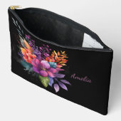 Elegante Bloemen & Naam op Zwart Etui (Open)