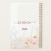 Elegante Bloemen Naam Planner Kalender (Achterkant)