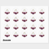 Elegante Bloemen Namen Date Wedding Sticker (Vel)