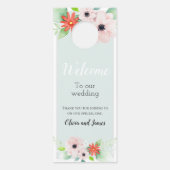 Elegante bloemen niet verstoren bruiloft welkom deurhanger (Achterkant)