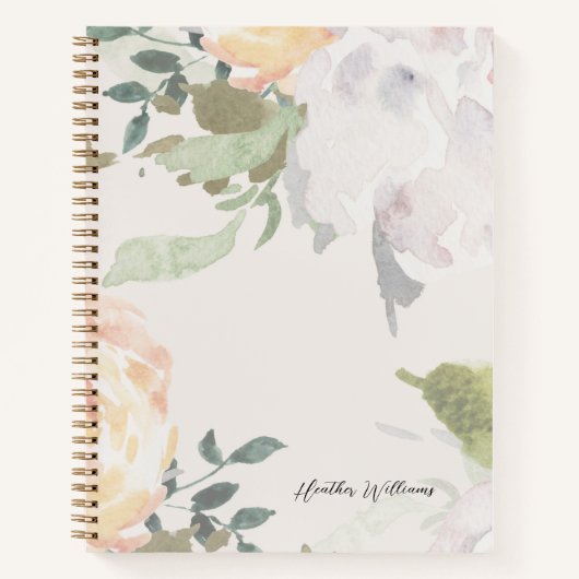 Elegante Bloemen Notitieboek (Voorkant)