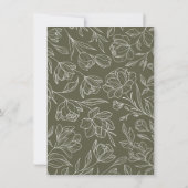 Elegante Bloemen Olijf Bruiloft Zitkaart Kaarten (Achterkant)