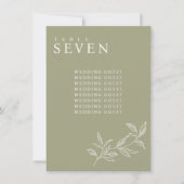 Elegante Bloemen Olijf Bruiloft Zitkaart Kaarten (Voorkant)