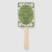 Elegante Bloemen Omhelzen Trouwprogramma Handwaaier (Achterkant)