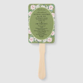 Elegante Bloemen Omhelzen Trouwprogramma Handwaaier (Voorkant)