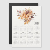 Elegante Bloemen Ontwerp Beige Bloem Magneet Kalen (Voorkant / Achterkant)
