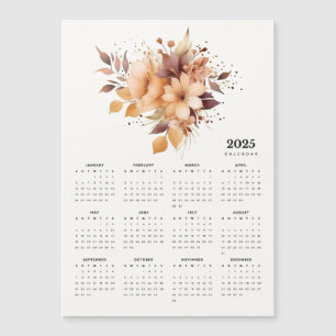 Elegante Bloemen Ontwerp Beige Bloem Magneet Kalen