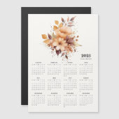 Elegante Bloemen Ontwerp Beige Bloem Magneet Kalen (Voorkant / Achterkant)