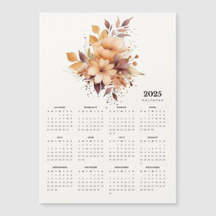 Elegante Bloemen Ontwerp Beige Bloem Magneet Kalen