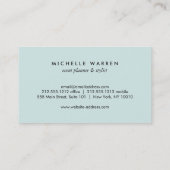 Elegante  bloemen op Robins Egg Blue Visitekaartje (Achterkant)