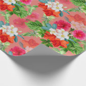 Elegante Bloemen op Roze Cadeaupapier (Hoek)