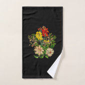 Elegante  Bloemen op Zwart Bad Handdoek (Handdoek)