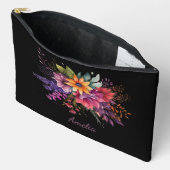 Elegante bloemen op zwart etui (Open)