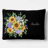 Elegante bloemen op zwart etui (Voorkant)