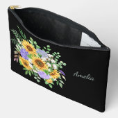 Elegante bloemen op zwart etui (Open)