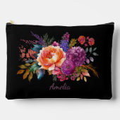 Elegante bloemen op zwart etui (Voorkant)