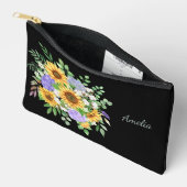 Elegante bloemen op zwart etui (Open)