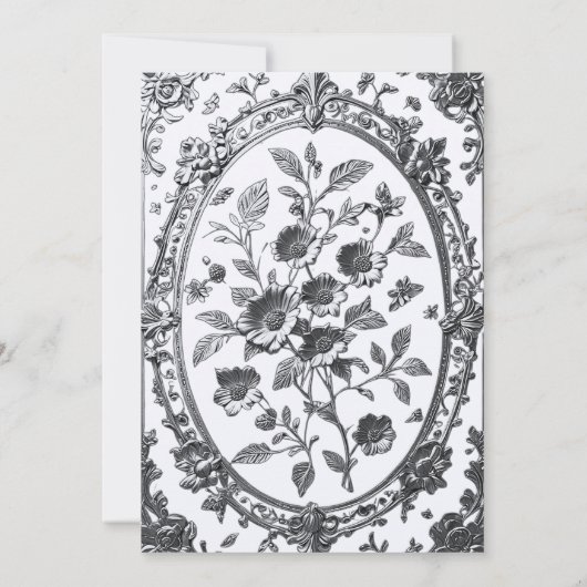 Elegante Bloemen Ornament Moslim bruiloft Nikah Kaart (Achterkant)