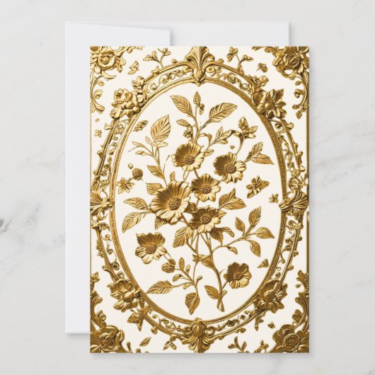 Elegante Bloemen Ornament Moslim bruiloft Nikah Kaart (Achterkant)