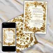 Elegante Bloemen Ornament Moslim bruiloft Nikah Kaart