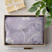 Elegante Bloemen Paarse Decoupage Art Tissuepapier (Geschenk)
