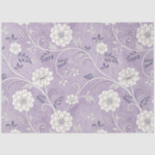 Elegante Bloemen Paarse Decoupage Art Tissuepapier (Voorkant)