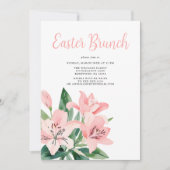 Elegante Bloemen Paasbrunch Kaart (Voorkant)