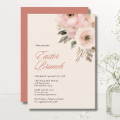 Elegante Bloemen Paasbrunch Kaart