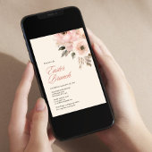 Elegante Bloemen Paasbrunch Kaart